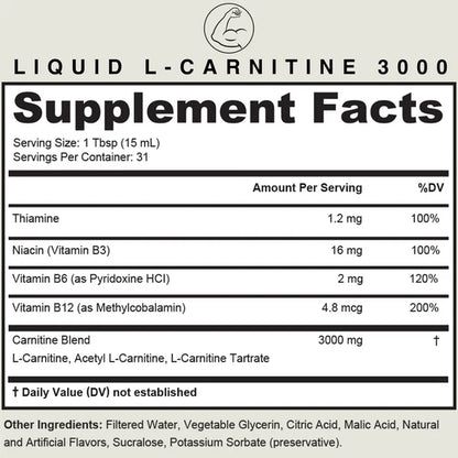 TrueNorthNutrition™ Liquid L-Carnitine 3000 MG