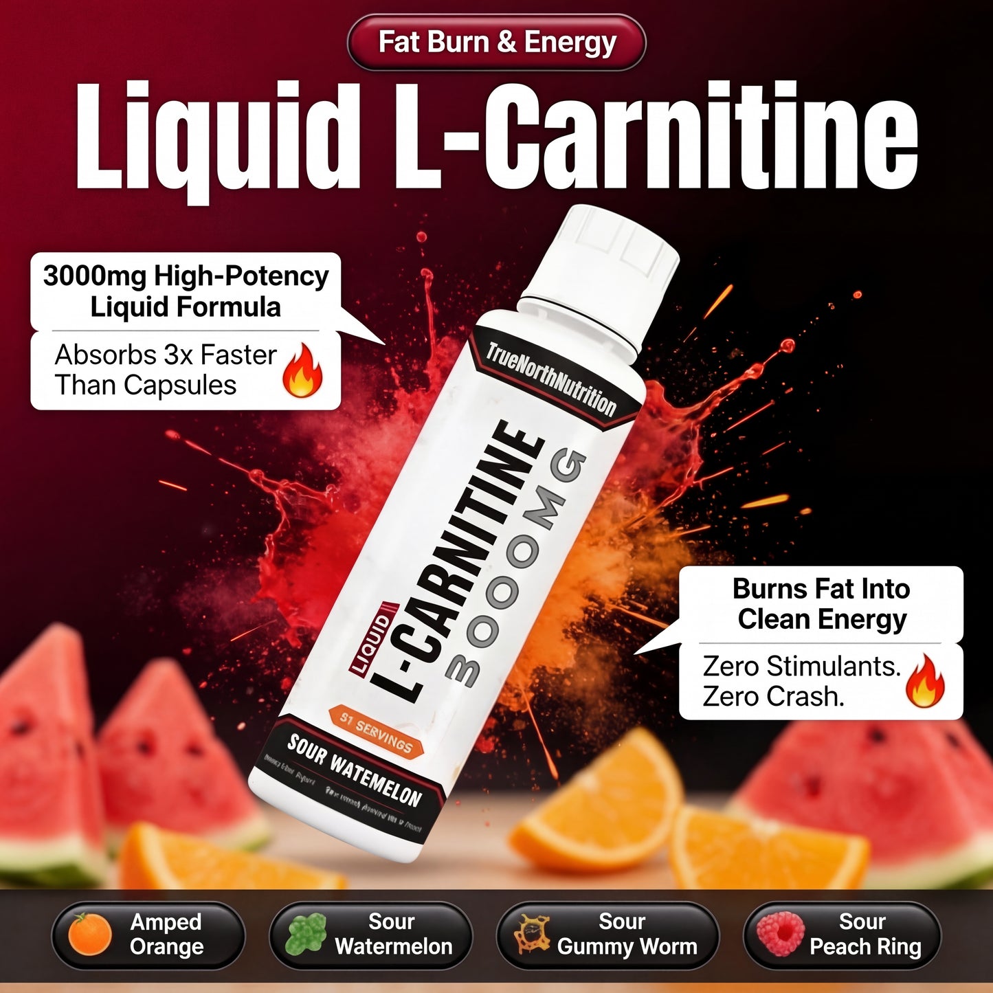 TrueNorthNutrition™ Liquid L-Carnitine 3000 MG